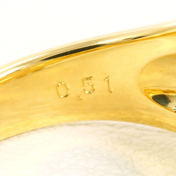 K18 18金 YG リング 指輪 12号 ダイヤ 0.51 カード鑑別書 ジュエリー 中古