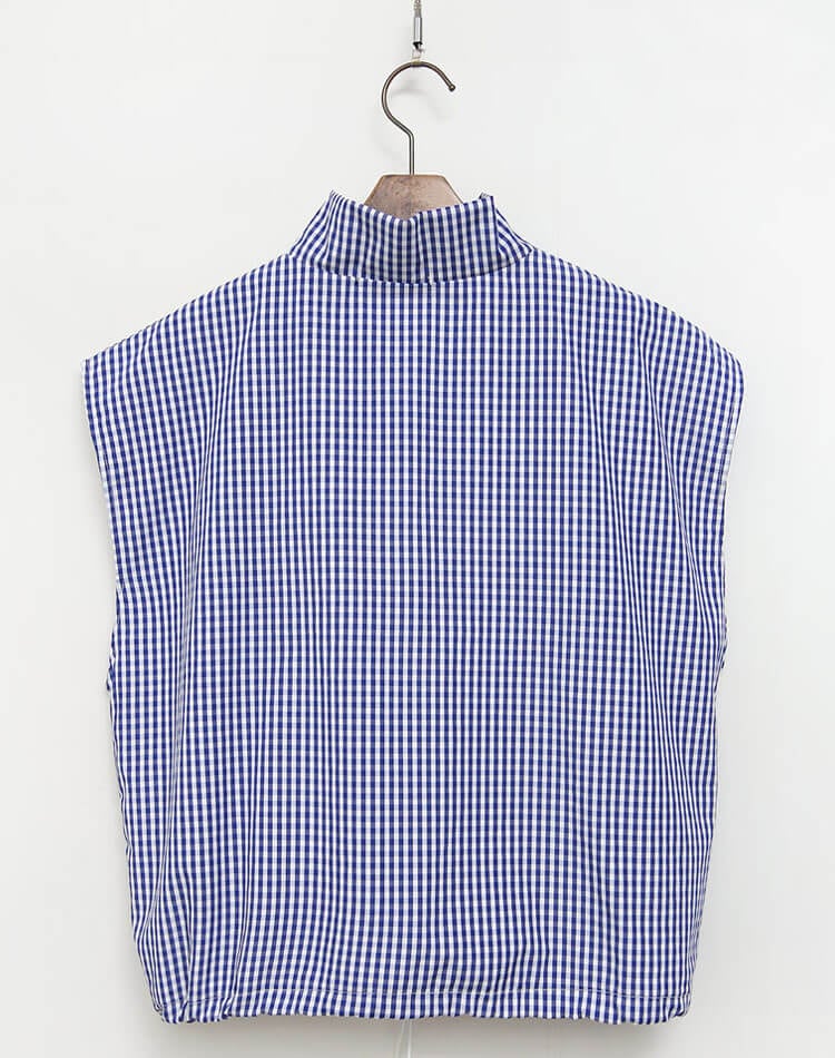 ゴルフ レディース トップス チェック柄 ハーフジップ アノラック ベスト ノースリーブ スポーツウェア ゴルフウェア テニス 体型カバー ギンガムチェック レイヤード おしゃれ 韓国 シンプル 無地