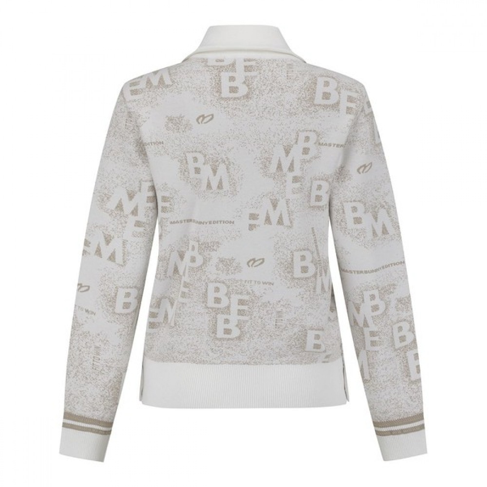 (Master Bunny) レディースロゴスプレーハーフジップアップニット (Master Bunny) レディースロゴスプレーハーフジップアップニット