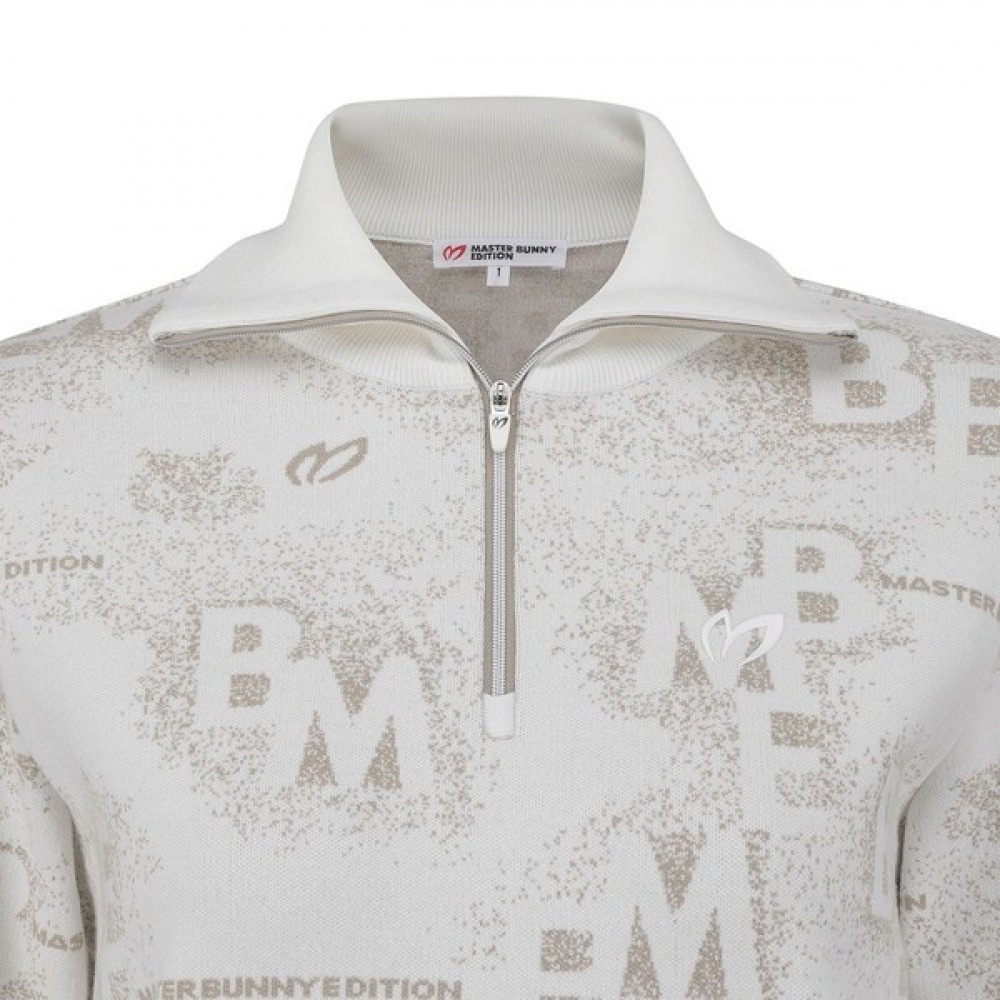 (Master Bunny) レディースロゴスプレーハーフジップアップニット (Master Bunny) レディースロゴスプレーハーフジップアップニット