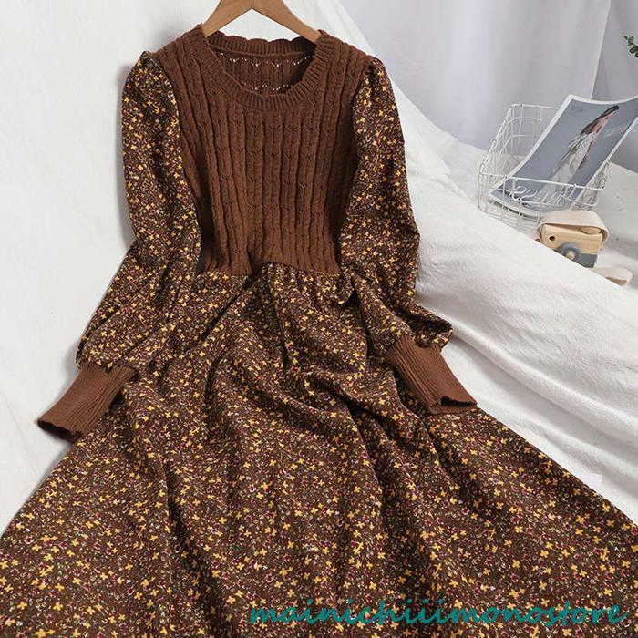 ワンピース 秋 冬 花柄 ニットワンピース 秋冬 長袖 コーデュロイ フレア ロング丈 ワンピース ワンピ 大きいサイズ おしゃれ 着やせ ニット切り替え ワンピース 秋 冬 花柄 ニットワンピース 秋冬 長袖 コーデュロイ フレア ロング丈 ワンピース ワンピ 大きいサイズ おしゃれ 着やせ ニット切り替え