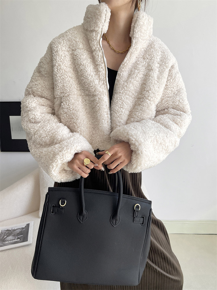 ボア ジャケット レディース 韓国 アウター コート 厚手 生地 ブルゾン フリース 冬 秋冬 秋 ボアブルゾン ゆったり ショート丈 シンプル