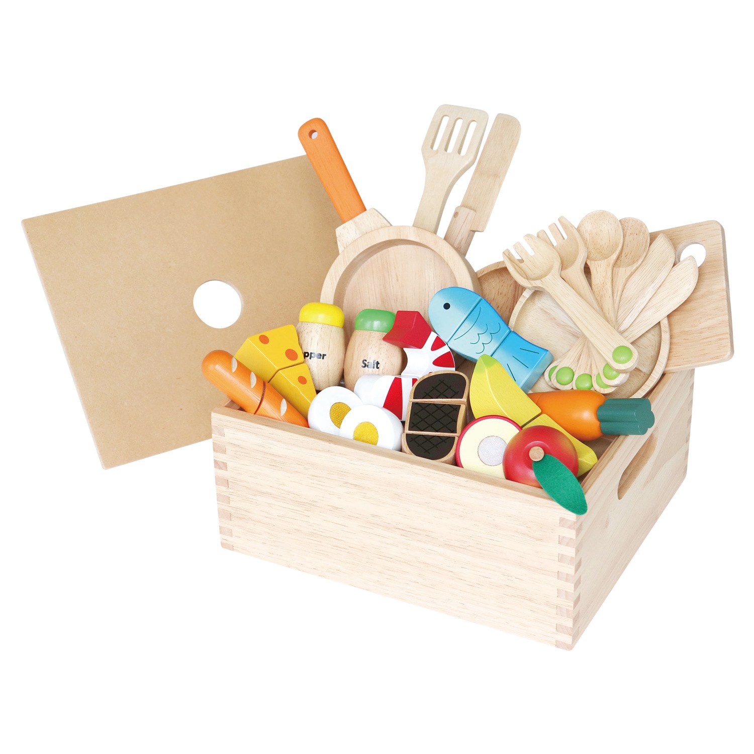 知育玩具 木のおもちゃ おままごとセット 食材いっぱい！ままごとフライパンセット ベビー キッズ 3歳 822081