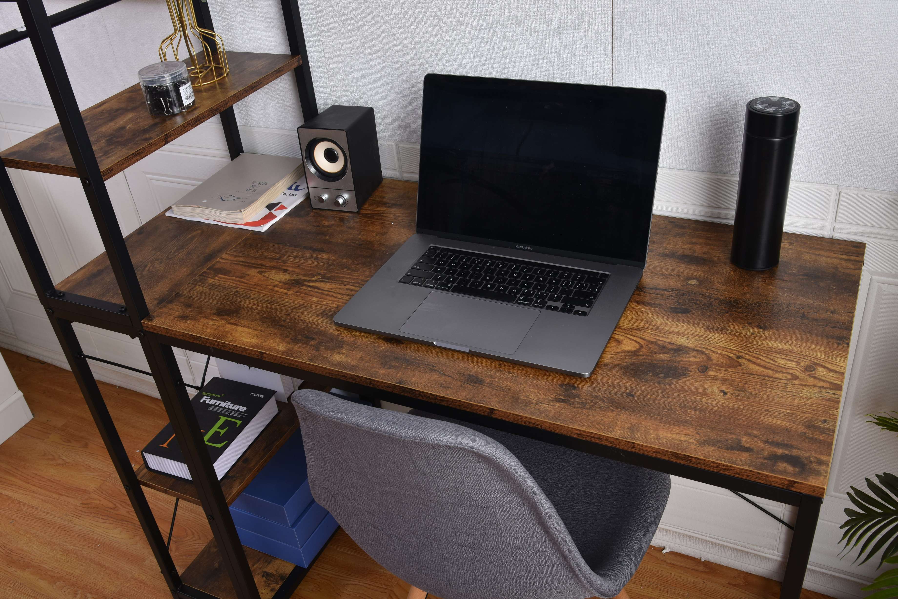 【日本国内出荷-3日で配達】韓国版 4色 パソコンデスク 左右入替可 収納 両用デスク ハイタイプ 組み立て簡単 多重機能 在宅ワークデスク勉強机 傷や水などに強い ゲーミングデスクDJYC17