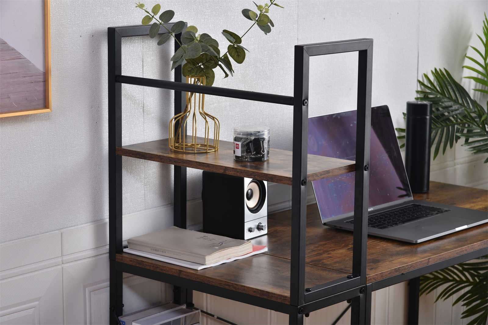 【日本国内出荷-3日で配達】韓国版 4色 パソコンデスク 左右入替可 収納 両用デスク ハイタイプ 組み立て簡単 多重機能 在宅ワークデスク勉強机 傷や水などに強い ゲーミングデスクDJYC17