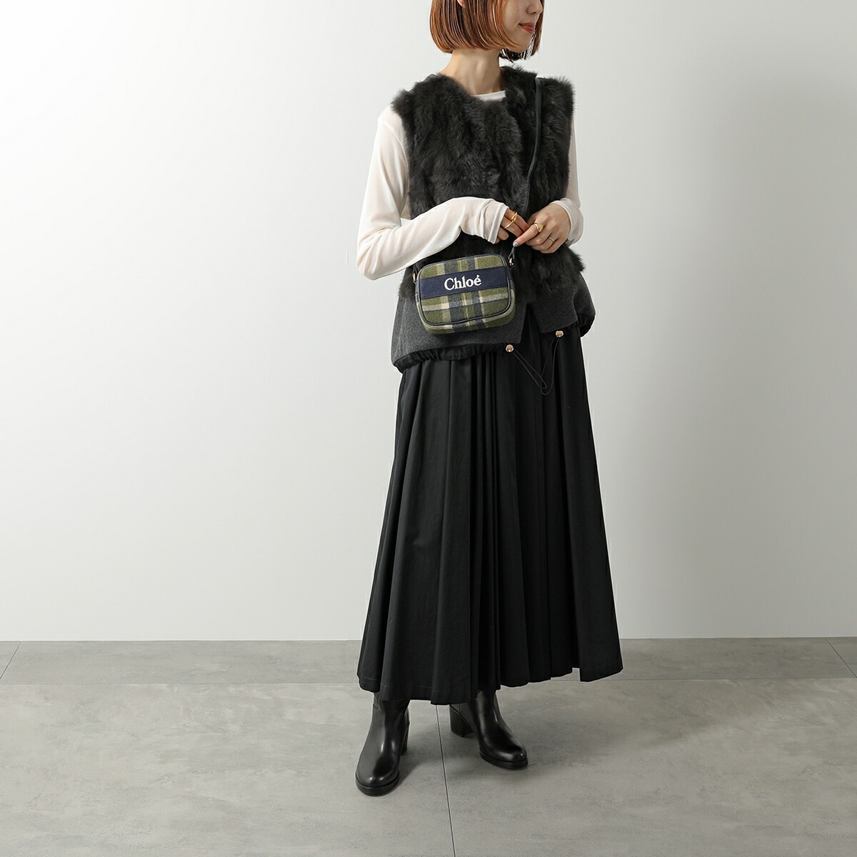 Chloe Kids クロエ キッズ ショルダーバッグ C20683 レディース ガールズ チェック フェルト フロッキー ミニバッグ ロゴ Z67/CARREAUX Chloe Kids クロエ キッズ ショルダーバッグ C20683 レディース ガールズ チェック フェルト フロッキー ミニバッグ ロゴ Z67/CARREAUX