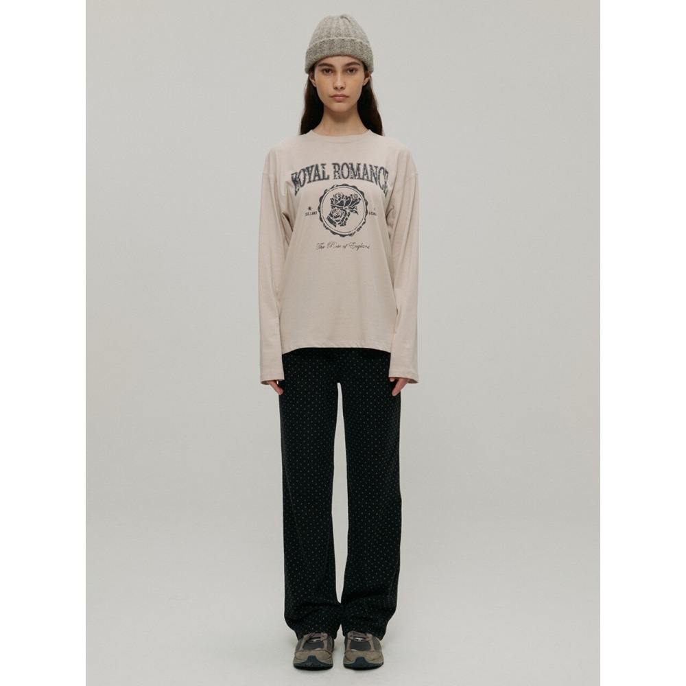 atcornerローズプリントロングスリーブTシャツライトベージュ(AETS3F007I1) atcornerローズプリントロングスリーブTシャツライトベージュ(AETS3F007I1)