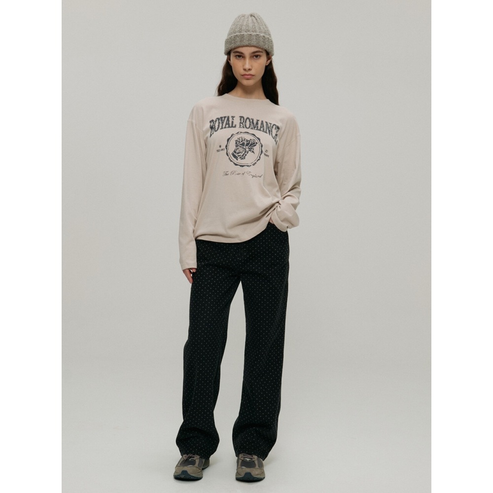 atcornerローズプリントロングスリーブTシャツライトベージュ(AETS3F007I1) atcornerローズプリントロングスリーブTシャツライトベージュ(AETS3F007I1)