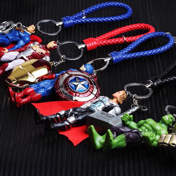 Qoo10] アベンジャーズ漫画人形キーホルダー金属盾