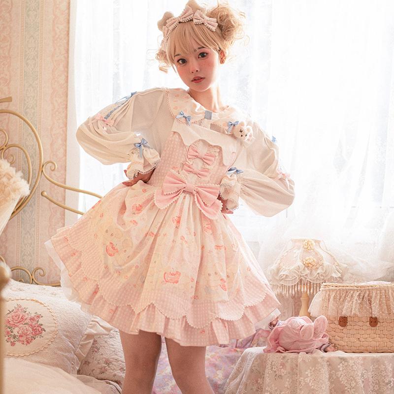 ロリィタ ジャンパースカート レディース ロリータ キャミソール ワンピース 夏 新商品 Lolita ドレス ゆめかわいい 甘ロリ こぐま ロリィタ ジャンパースカート レディース ロリータ キャミソール ワンピース 夏 新商品 Lolita ドレス ゆめかわいい 甘ロリ こぐま