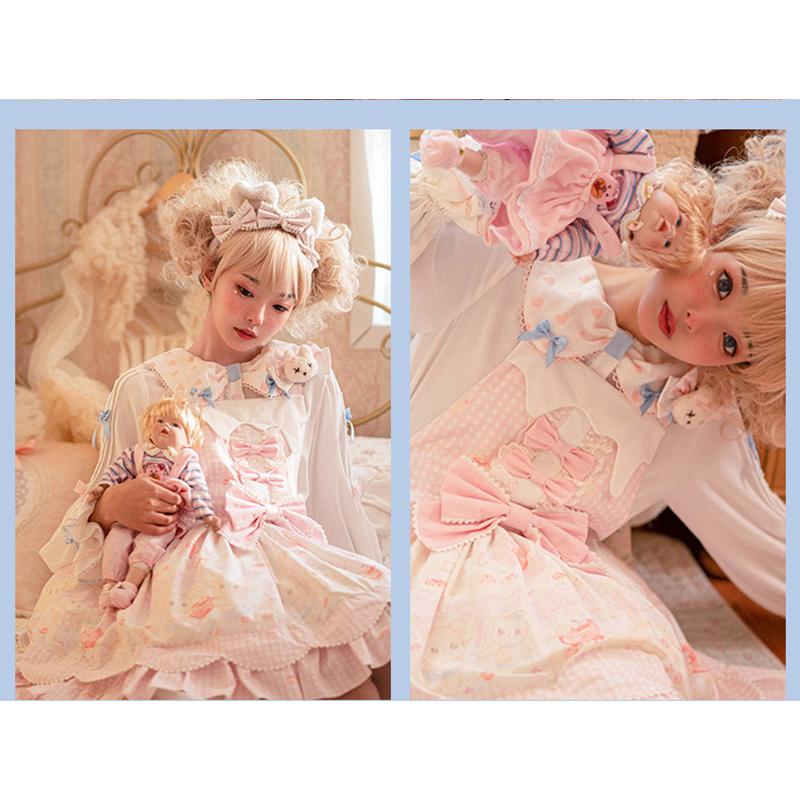 ロリィタ ジャンパースカート レディース ロリータ キャミソール ワンピース 夏 新商品 Lolita ドレス ゆめかわいい 甘ロリ こぐま ロリィタ ジャンパースカート レディース ロリータ キャミソール ワンピース 夏 新商品 Lolita ドレス ゆめかわいい 甘ロリ こぐま