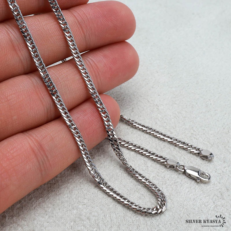 925 6面カットダブル喜平ネックレス 幅3mm [cs053-3mm]