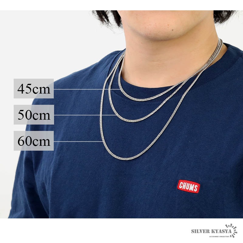 925 6面カットダブル喜平ネックレス 幅3mm [cs053-3mm]