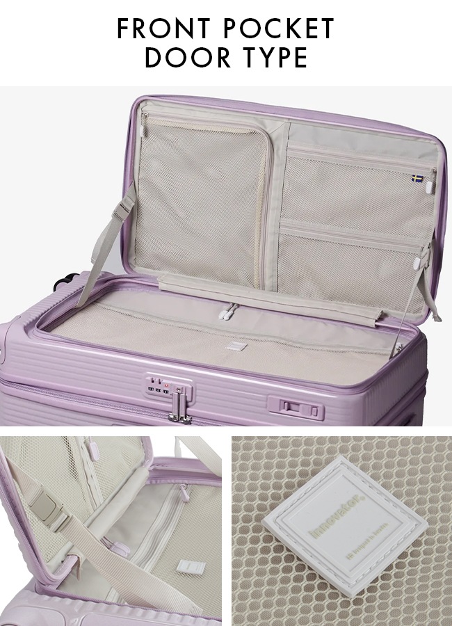 スーツケース Lサイズ 92L INV750DOR フロントオープン ブックオープン ストッパー 静音 軽量 ホイール口径 60mm 2年保証 スーツケース Lサイズ 92L INV750DOR フロントオープン ブックオープン ストッパー 静音 軽量 ホイール口径 60mm 2年保証