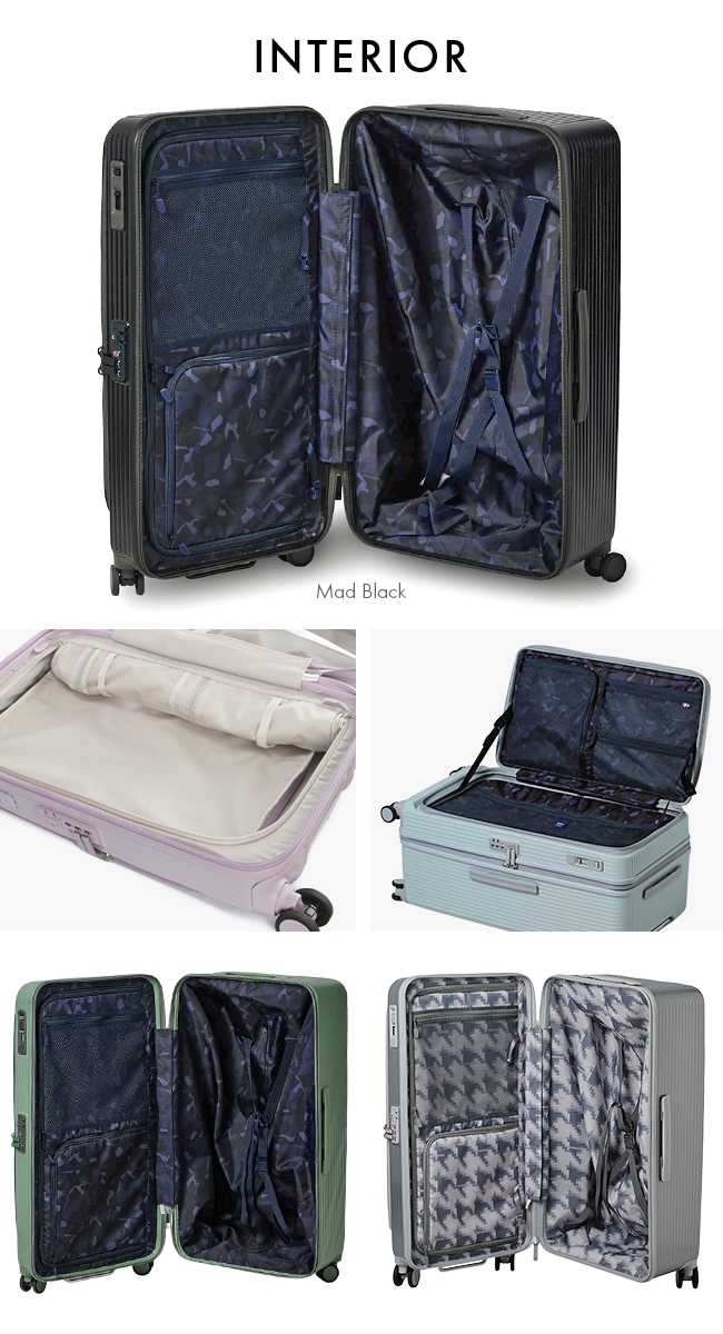 スーツケース Lサイズ 92L INV750DOR フロントオープン ブックオープン ストッパー 静音 軽量 ホイール口径 60mm 2年保証 スーツケース Lサイズ 92L INV750DOR フロントオープン ブックオープン ストッパー 静音 軽量 ホイール口径 60mm 2年保証