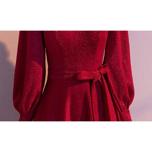ワイン赤 ゲストドレス ... : レディース服 ドレス 結婚式 豊富な定番