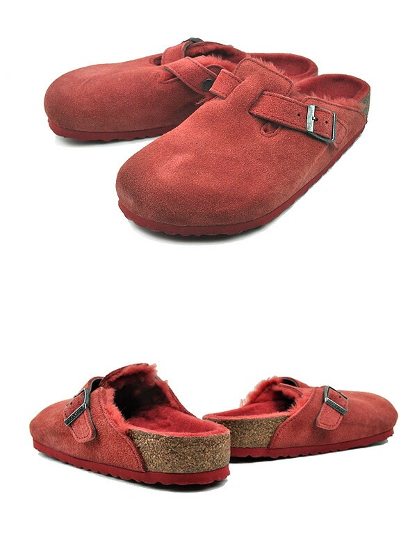 ボストン シアリング 1025685 レギュラーフィット サンダル ミュール スエードレザー シエナレッド クロッグ