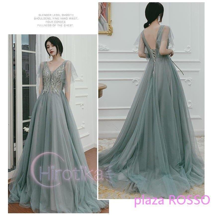 ウェディングドレスブライズメイドドレスロング丈ドレス高級感花嫁の介添えドレス演奏会発表会二次会パーティードレス披露宴結婚式同窓会司会