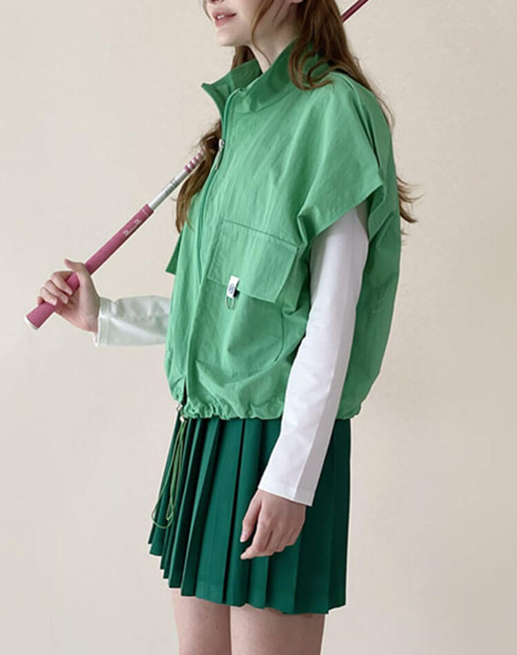 ゴルフ レディース 半袖 ベスト ジップアップ アノラック ポケット付き ストリング ドロスト デイリー スポーツウェア ゴルフウェア テニス レイヤード おしゃれ 韓国 ベージュ ホワイト グリーン ゴルフ レディース 半袖 ベスト ジップアップ アノラック ポケット付き ストリング ドロスト デイリー スポーツウェア ゴルフウェア テニス レイヤード おしゃれ 韓国 ベージュ ホワイト グリーン