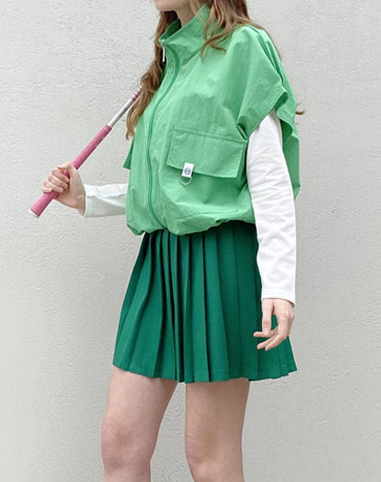 ゴルフ レディース 半袖 ベスト ジップアップ アノラック ポケット付き ストリング ドロスト デイリー スポーツウェア ゴルフウェア テニス レイヤード おしゃれ 韓国 ベージュ ホワイト グリーン ゴルフ レディース 半袖 ベスト ジップアップ アノラック ポケット付き ストリング ドロスト デイリー スポーツウェア ゴルフウェア テニス レイヤード おしゃれ 韓国 ベージュ ホワイト グリーン