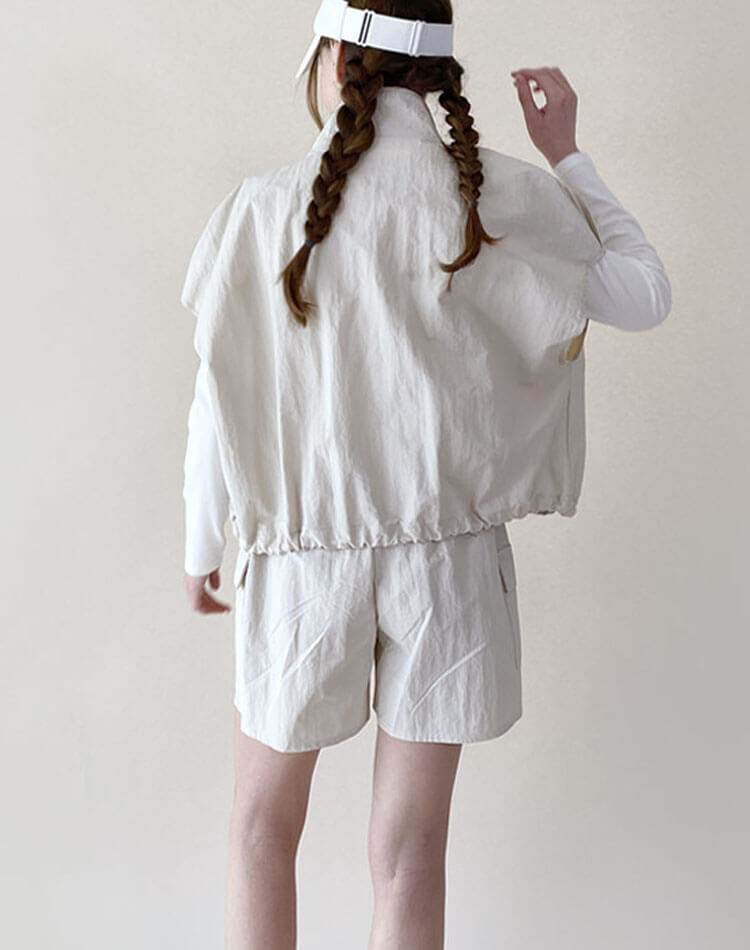 ゴルフ レディース 半袖 ベスト ジップアップ アノラック ポケット付き ストリング ドロスト デイリー スポーツウェア ゴルフウェア テニス レイヤード おしゃれ 韓国 ベージュ ホワイト グリーン ゴルフ レディース 半袖 ベスト ジップアップ アノラック ポケット付き ストリング ドロスト デイリー スポーツウェア ゴルフウェア テニス レイヤード おしゃれ 韓国 ベージュ ホワイト グリーン