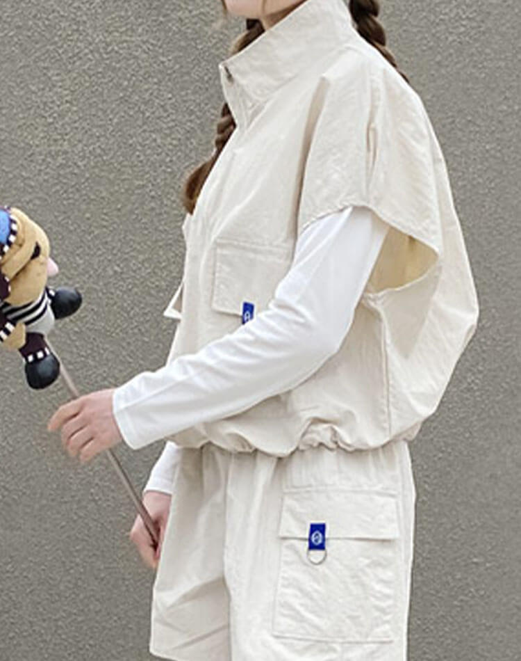 ゴルフ レディース 半袖 ベスト ジップアップ アノラック ポケット付き ストリング ドロスト デイリー スポーツウェア ゴルフウェア テニス レイヤード おしゃれ 韓国 ベージュ ホワイト グリーン ゴルフ レディース 半袖 ベスト ジップアップ アノラック ポケット付き ストリング ドロスト デイリー スポーツウェア ゴルフウェア テニス レイヤード おしゃれ 韓国 ベージュ ホワイト グリーン