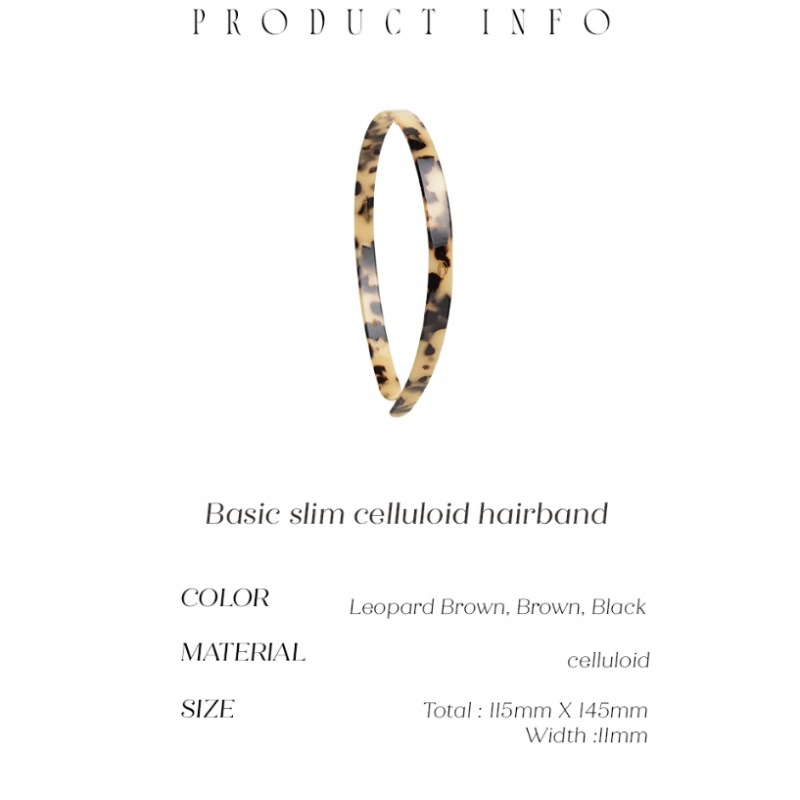 HAS HFS005 ベーシックスリムセルロイドヘアバンド