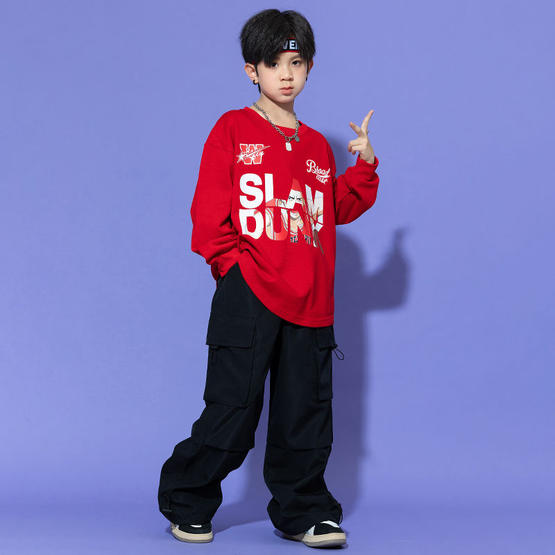 子供の街のダンスのファッション服の秋冬の新型の工装のズボンの女の子のジャズのダンスの公演服の男の子のヒップホップのhiphopのスーツ