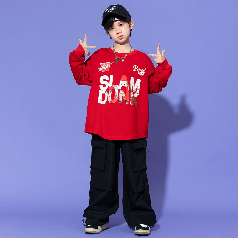 子供の街のダンスのファッション服の秋冬の新型の工装のズボンの女の子のジャズのダンスの公演服の男の子のヒップホップのhiphopのスーツ