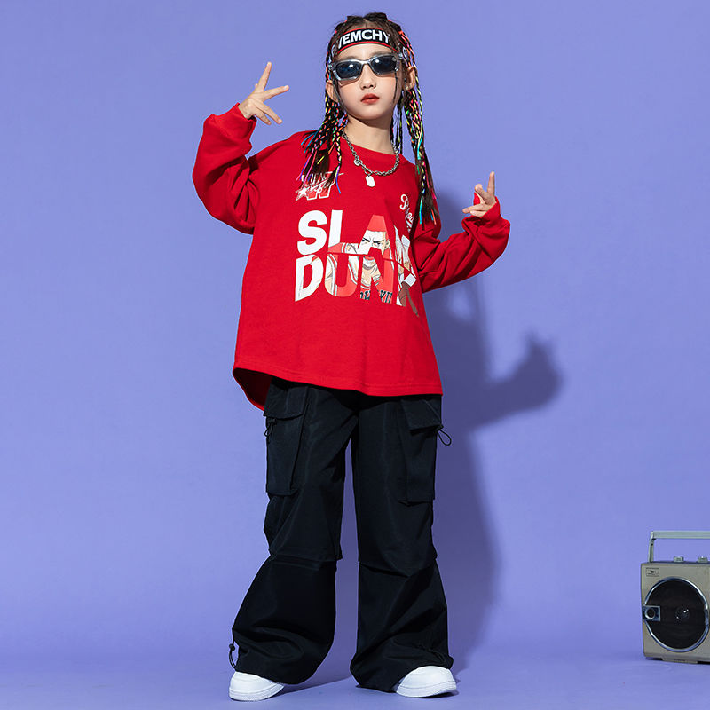 子供の街のダンスのファッション服の秋冬の新型の工装のズボンの女の子のジャズのダンスの公演服の男の子のヒップホップのhiphopのスーツ