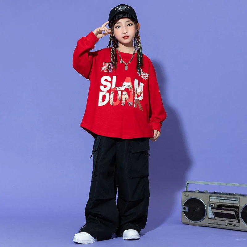 子供の街のダンスのファッション服の秋冬の新型の工装のズボンの女の子のジャズのダンスの公演服の男の子のヒップホップのhiphopのスーツ