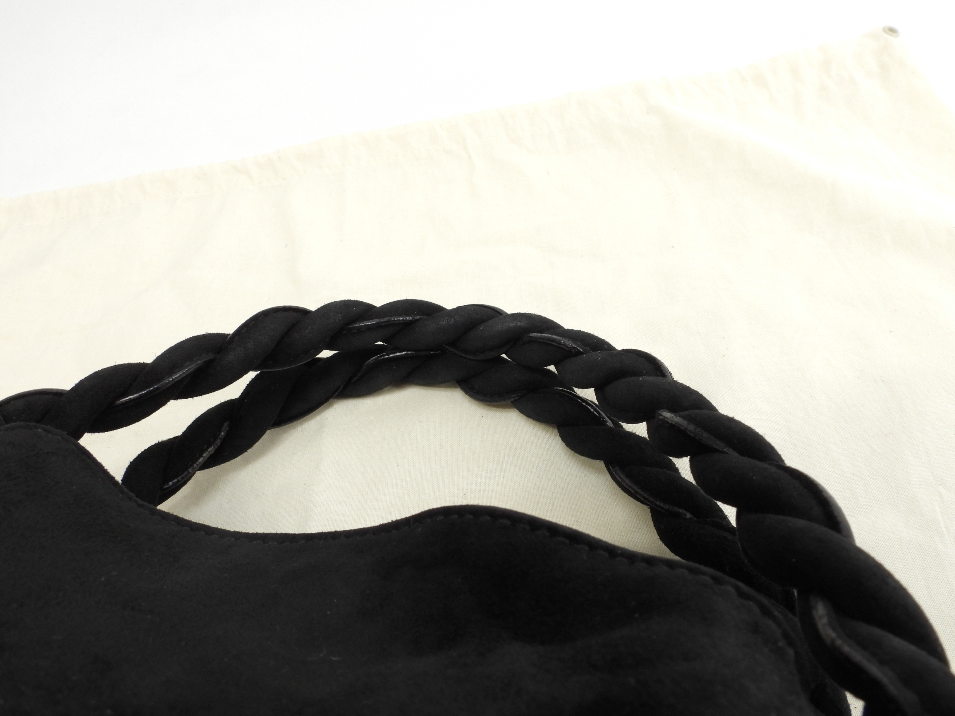 ハンドバッグ カンチーニ ラビットファー黒 ミニトート@ 1