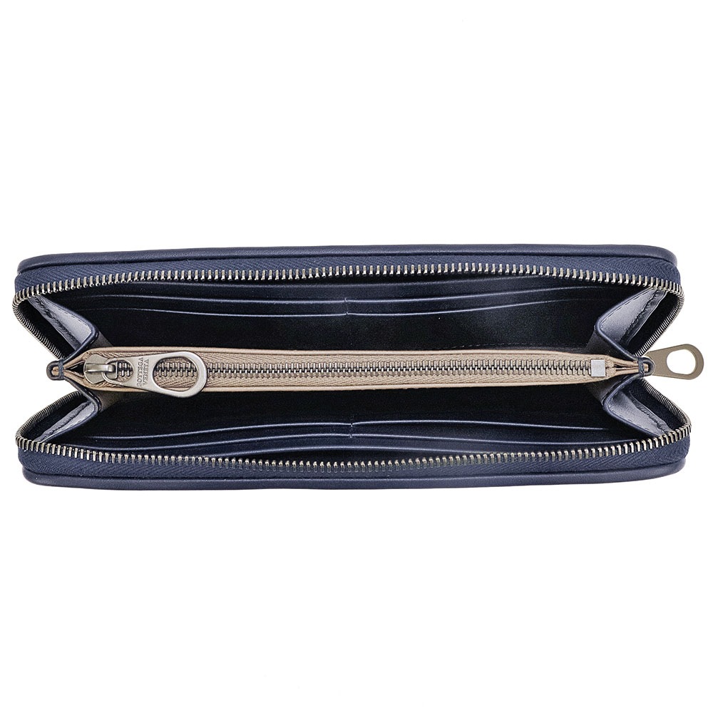 BOTTEGA VENETA 510643-V4651-4013 ボッテガヴェネタ ラウンドファスナー長財布 イントレチャートカーフスキンレザー トルマリン/ガンメタル