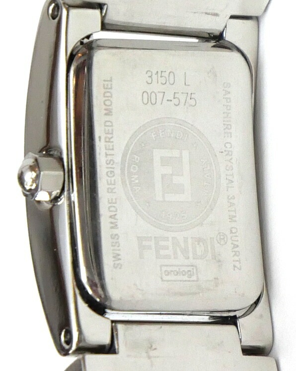 FENDI 腕時計 ｸｵｰﾂ 3150L 黒文字盤 ｽﾃﾝﾚｽｽﾁｰﾙ 【中古】(63474)