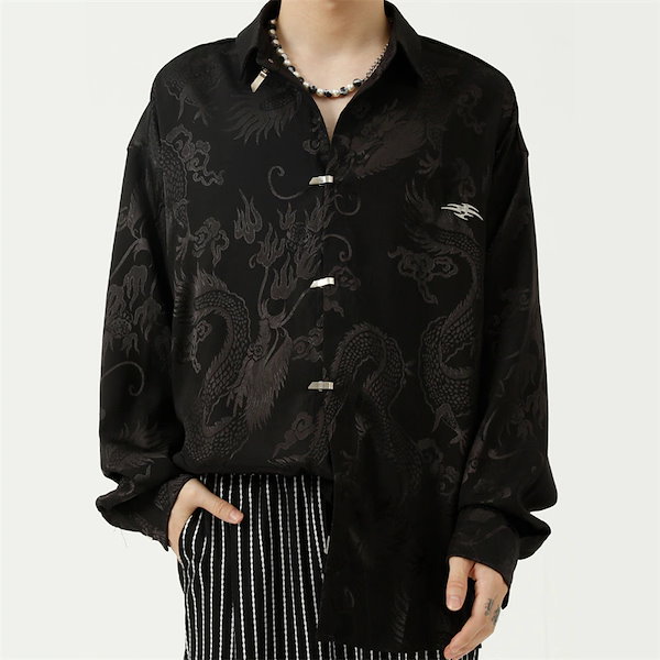 Qoo10] チャイナ風シャツ レディース 柄シャツ