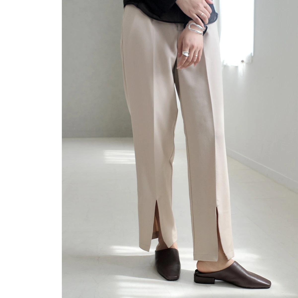 本革ミュールロングノーズ甲深スクエアトゥ レディース 本革ミュールロングノーズ甲深スクエアトゥ レディース