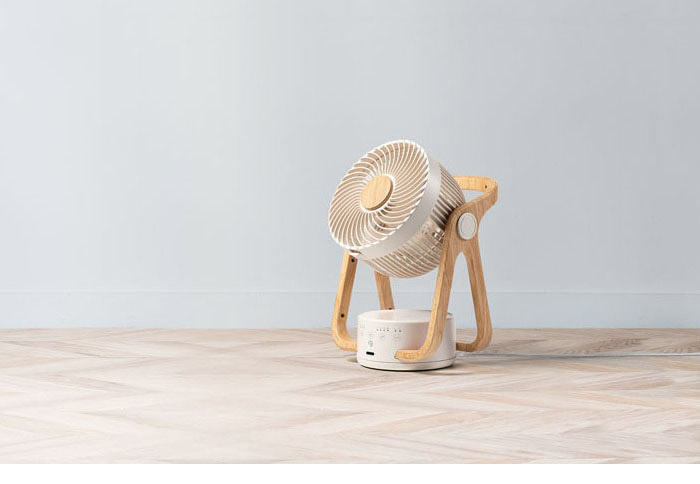 WOOD STYLE 節電センサー付DCサーキュレーター CF-T2314 アイボリー グレー グレージュ 空気循環 扇風機 木目 デザイン インテリア 家電 シンプル スリーアップ THREEUP