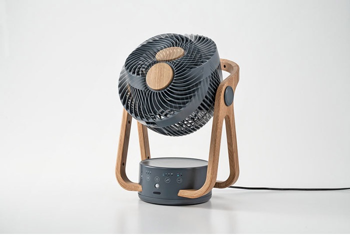 WOOD STYLE 節電センサー付DCサーキュレーター CF-T2314 アイボリー グレー グレージュ 空気循環 扇風機 木目 デザイン インテリア 家電 シンプル スリーアップ THREEUP