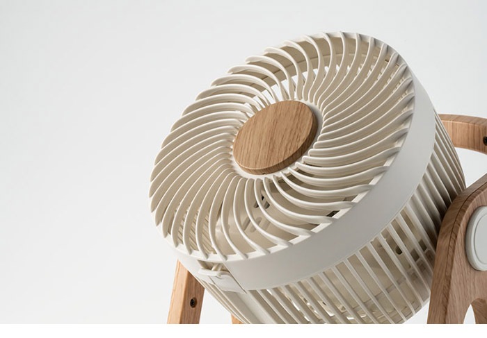 WOOD STYLE 節電センサー付DCサーキュレーター CF-T2314 アイボリー グレー グレージュ 空気循環 扇風機 木目 デザイン インテリア 家電 シンプル スリーアップ THREEUP