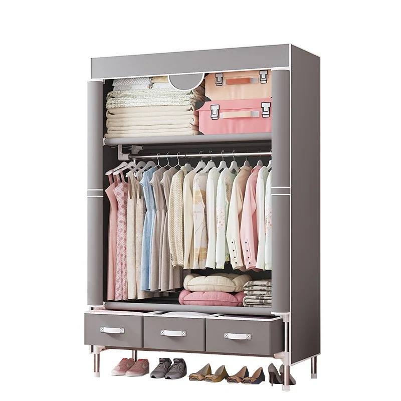 ワードローブ 大容量 カバー付き クローゼット ハンガーラック 3つの引き出し 整理タンス 衣類収納 組み立て式 工具不要274 ワードローブ 大容量 カバー付き クローゼット ハンガーラック 3つの引き出し 整理タンス 衣類収納 組み立て式 工具不要274