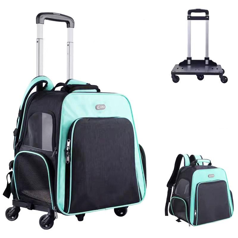 【急速出荷】[最安値挑戦]！ペットキャリー リュック キャスター付き 猫 犬 小型犬 ペット リード 折りたたみ 3way 通気性 耐荷重 15kg 旅行 車 お散歩 防災