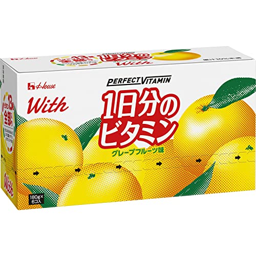【Amazon.co.jp 限定】ハウスウェルネスフーズ PERFECT VITAMIN 1日分のビタミンゼリー グレープフルーツ味 With 180g24袋