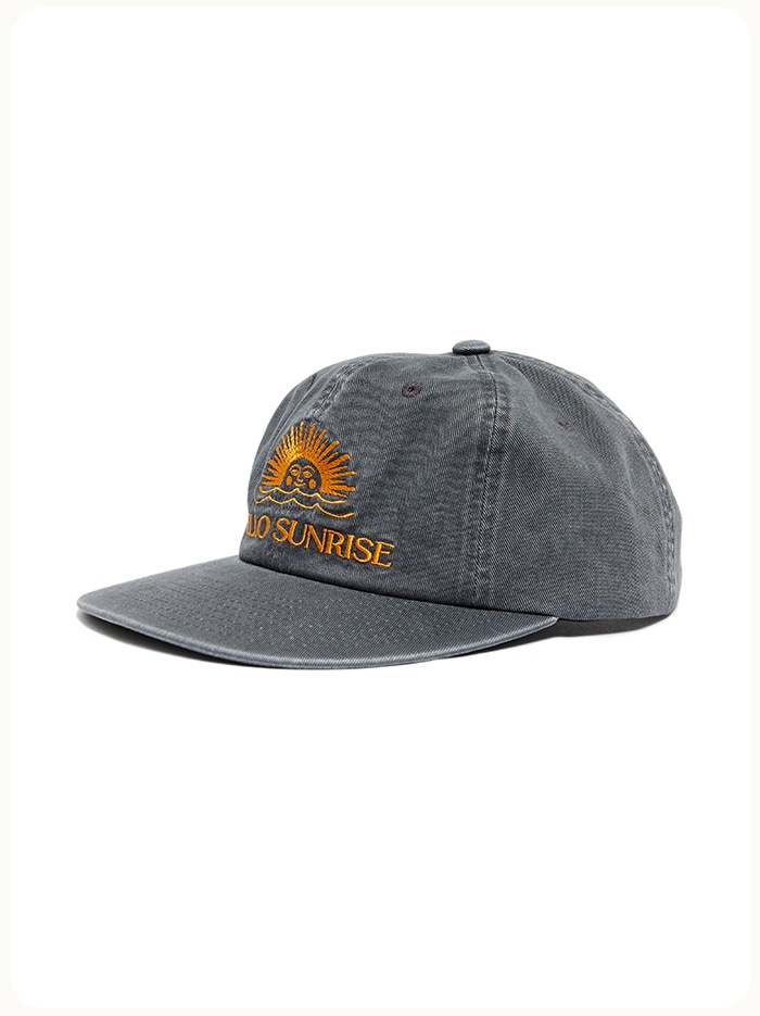 HELLO SUNRISE Washed OG Logo 6panel Cap Gray