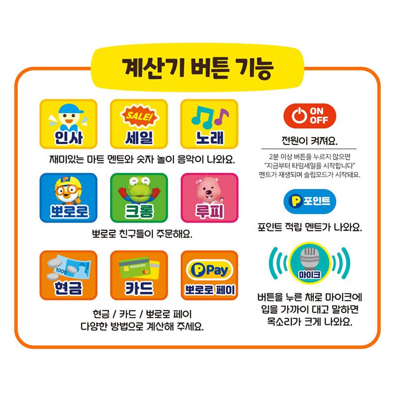 ポロロ バーコードレジリーダー マイク付き 役割遊び 韓国アニメ 正規ライセンス