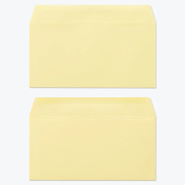 [ケース販売] 山櫻 封筒 洋長3 カマス貼 Kクリーム 紙厚85g 郵便枠ナシ 1,000枚 / A4三折用 カラークラフト 無地 郵便番号枠なし 00404032-1000