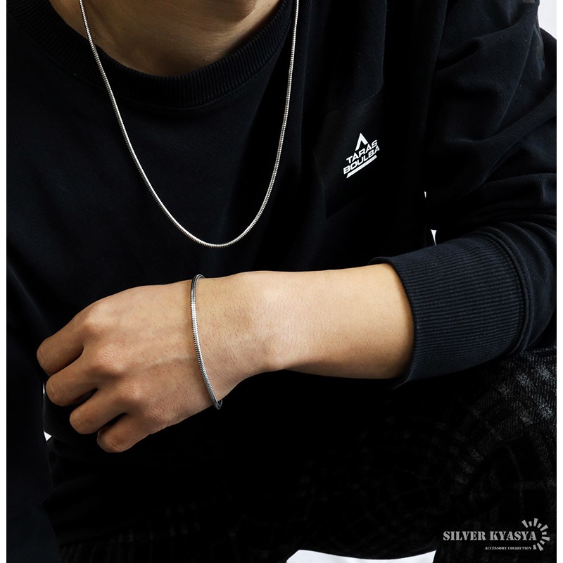 925 六字真言 チェーンブレスレット [bs171]