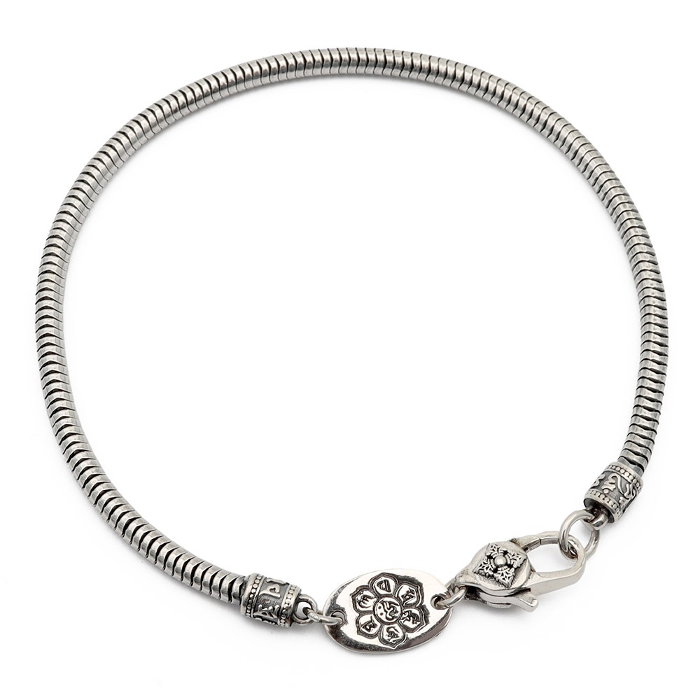 925 六字真言 チェーンブレスレット [bs171]