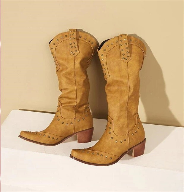 ロングブーツ ウエスタンブーツ ウエスタンブーツ レディース リベット本 太ヒール 低ヒール ローヒール 疲れない ウェスタン ビンテージ ウェスタンブーツ 美脚 ミドル丈 靴 茶色 ブラウン 2 ロングブーツ ウエスタンブーツ ウエスタンブーツ レディース リベット本 太ヒール 低ヒール ローヒール 疲れない ウェスタン ビンテージ ウェスタンブーツ 美脚 ミドル丈 靴 茶色 ブラウン 2