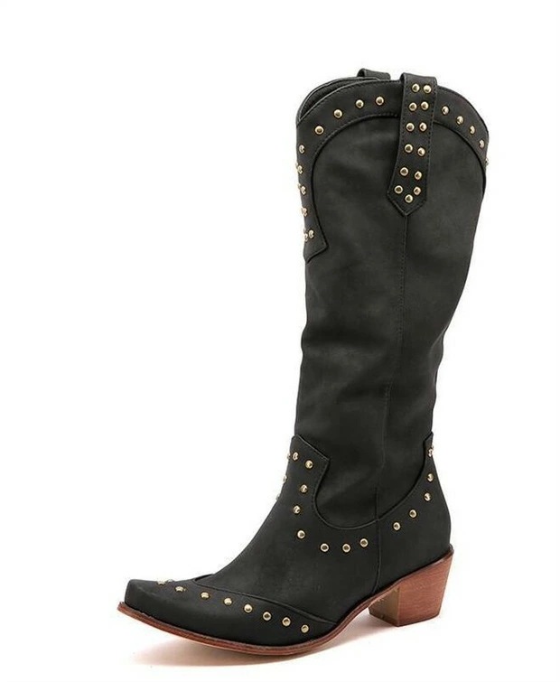 ロングブーツ ウエスタンブーツ ウエスタンブーツ レディース リベット本 太ヒール 低ヒール ローヒール 疲れない ウェスタン ビンテージ ウェスタンブーツ 美脚 ミドル丈 靴 茶色 ブラウン 2 ロングブーツ ウエスタンブーツ ウエスタンブーツ レディース リベット本 太ヒール 低ヒール ローヒール 疲れない ウェスタン ビンテージ ウェスタンブーツ 美脚 ミドル丈 靴 茶色 ブラウン 2