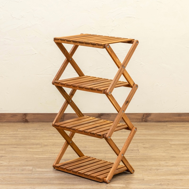 NEW アカシア 折り畳みラック 4段 NEW アカシア 折り畳みラック 4段